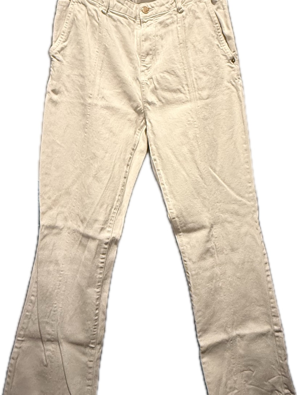 Michael Kors Cream High-Waist Straight-Leg Pants